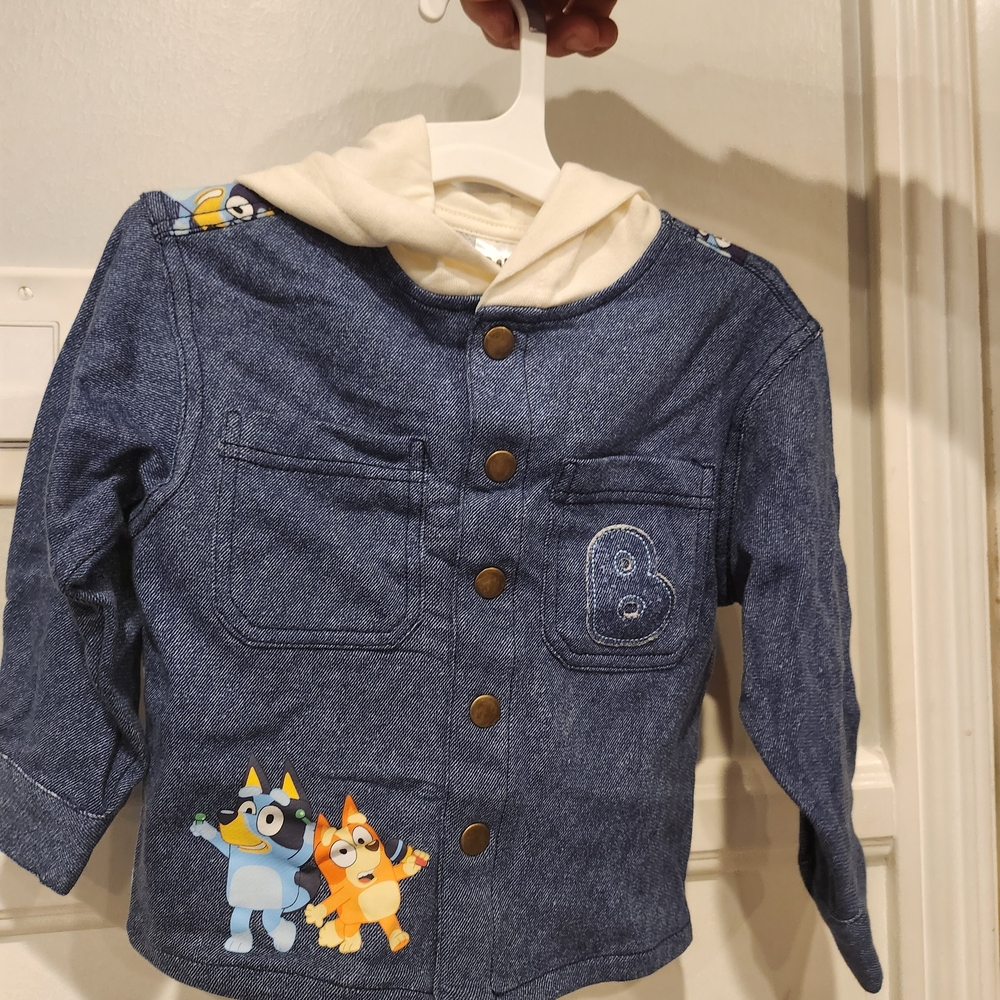Lucy Blue Denim Jacket with Cartoon Pals